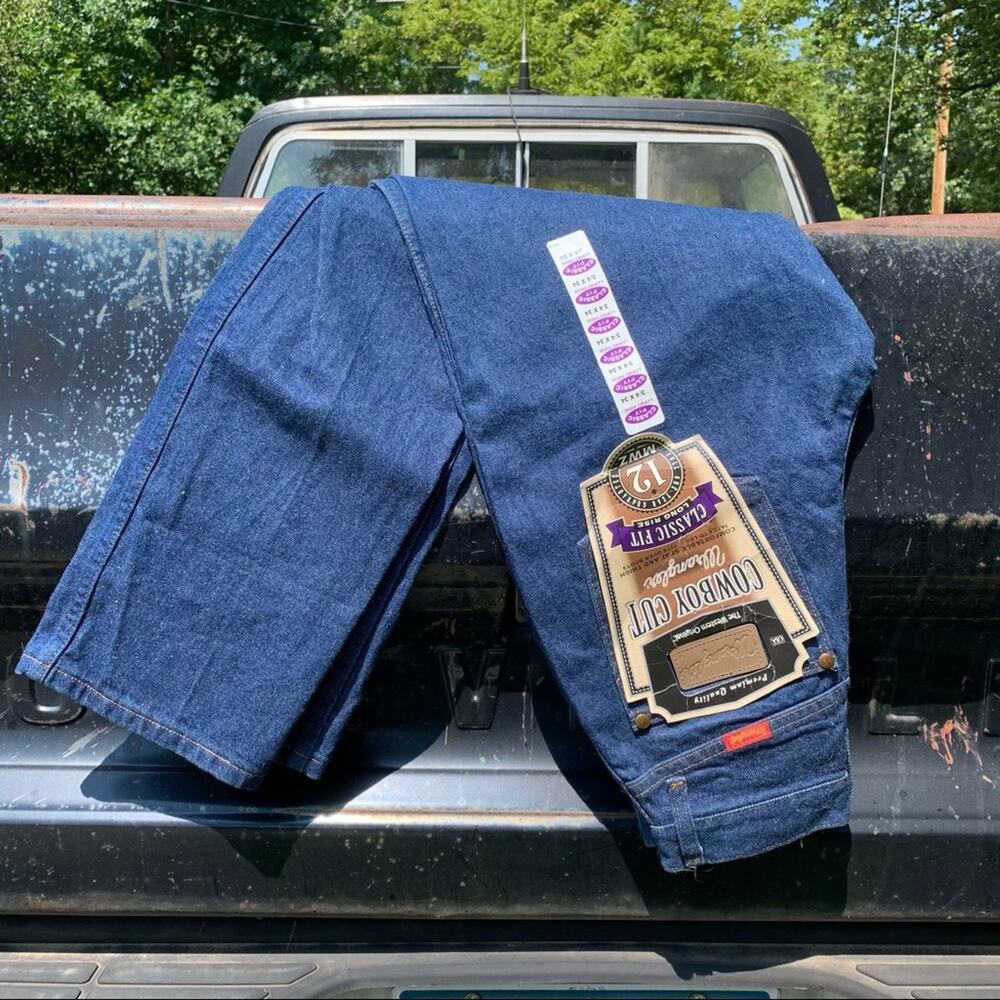 Vintage Wrangler 12MWZ high rise wedgie jeans taper NWT 3/4x34